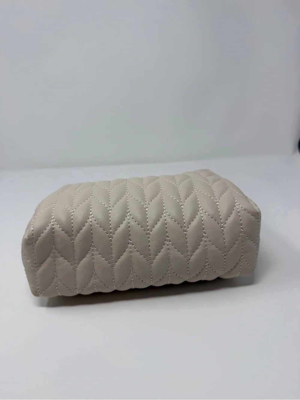 Vince Camuto Quilted Cream Cosmetic Pouch